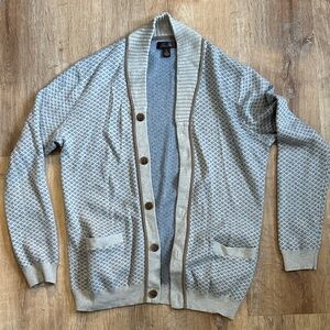 Tasso Elba Textured Gray Cardigan Sweater